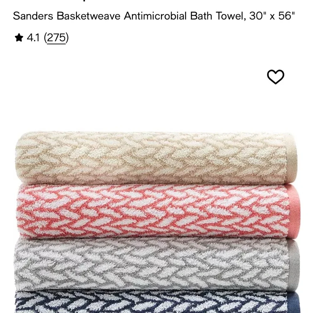 Polo by Ralph Lauren Pink and White Hand Towel